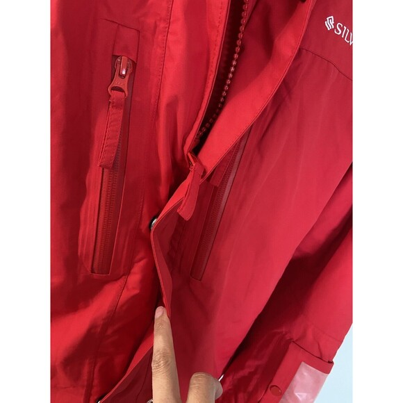 Silversea Expeditions All Weather Coat Jacket Medium Red Mens Hooded Full Zip - Picture 12 of 16